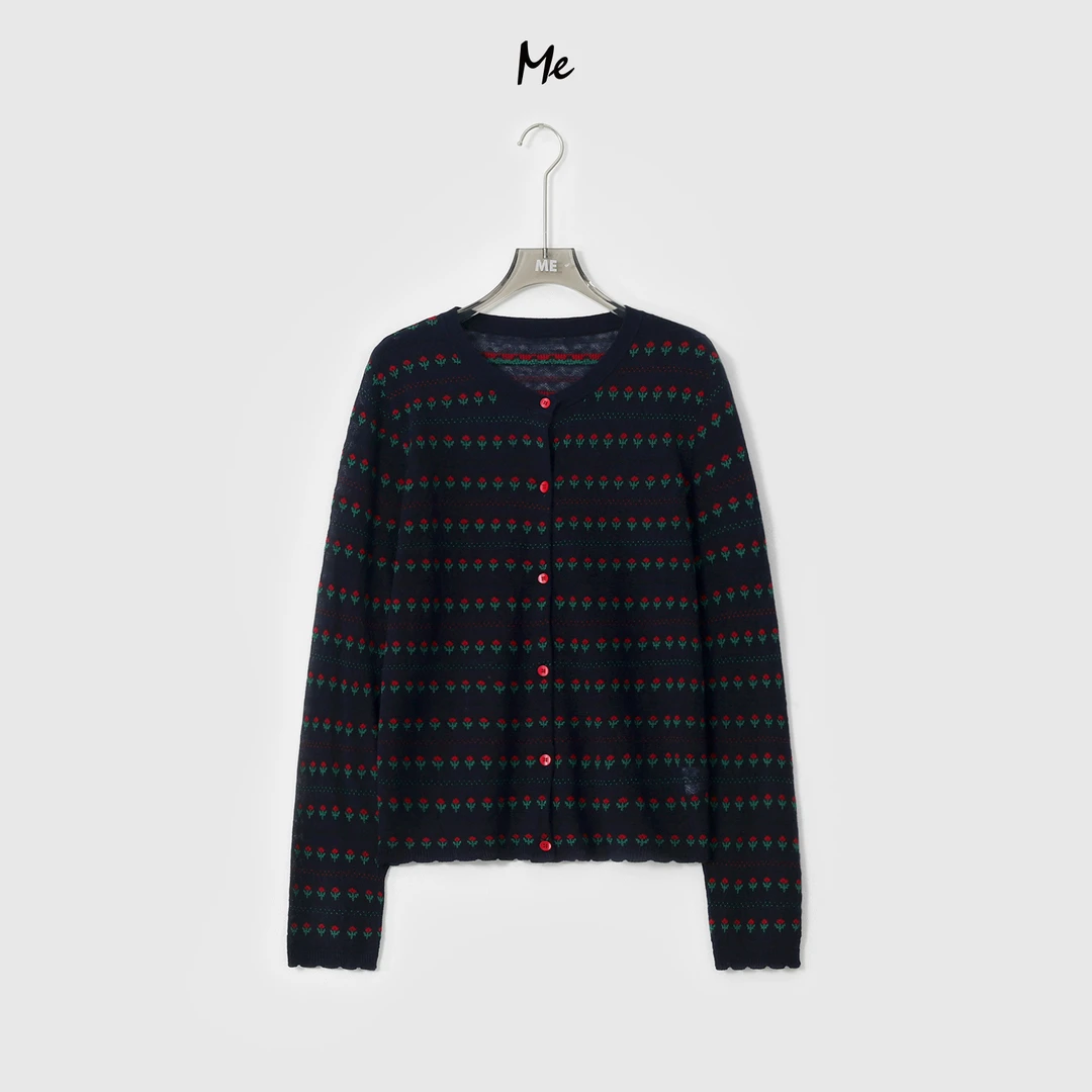 ME【花园小衫】绵羊毛混纺巨软减龄少女感时尚百搭休闲毛衣MESA0287
