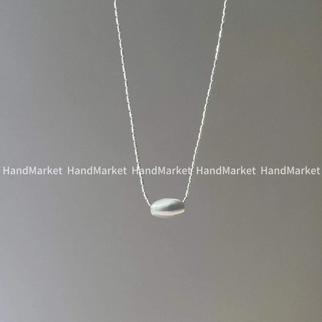 吊坠925银 JIUJIU【拉丝圆筒】通勤百搭简约精致项链装饰品0214