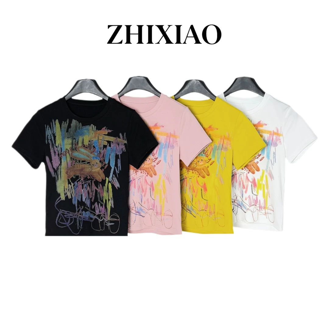 【ZHIXIAO】夏季新款：兔子印花短袖25355