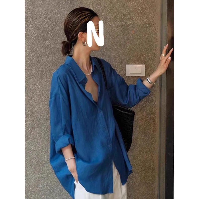 大码薄款外套衬衫女早秋新款百搭显瘦宽松遮肉开衫韩系上衣ins潮