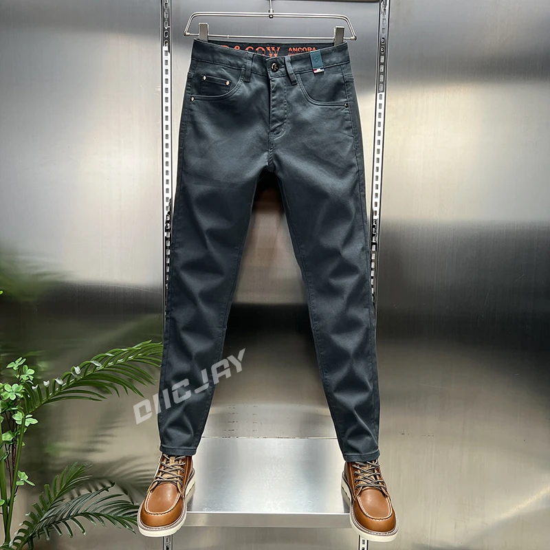 【高端】潮流男款秋季中弹牛仔裤裤子秋季修身小脚直筒休闲修身百搭