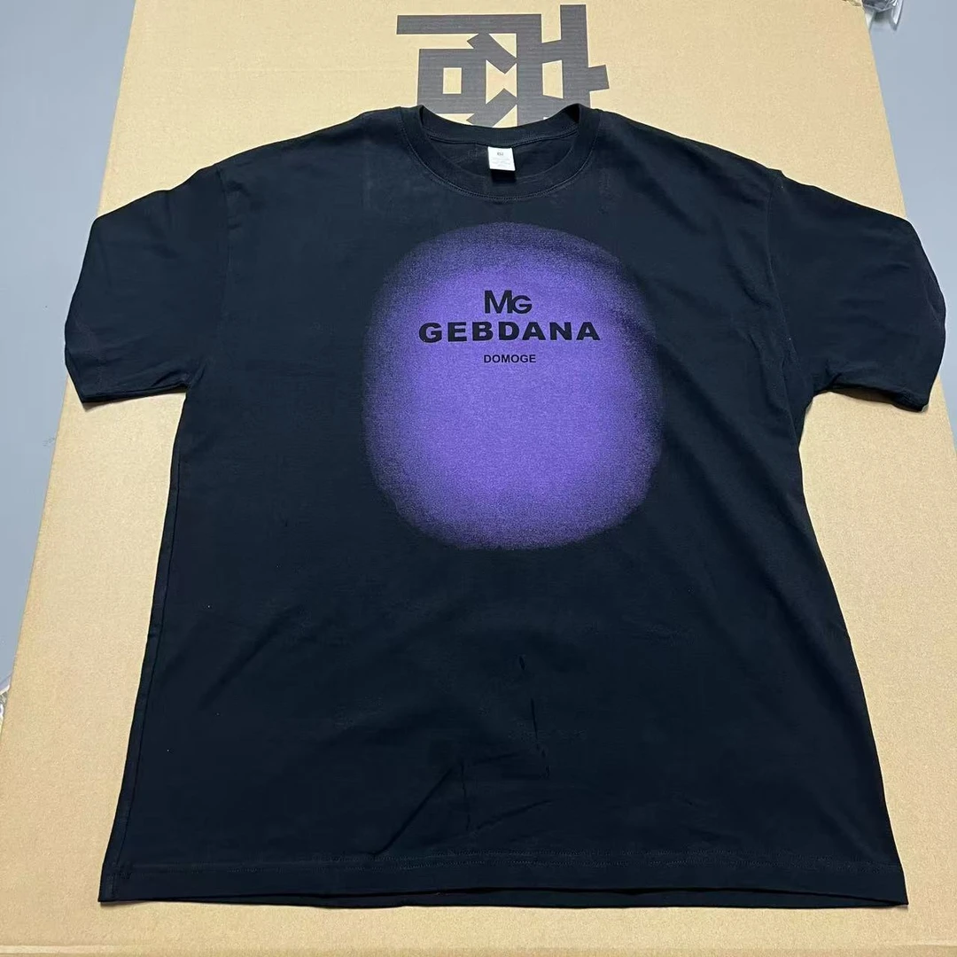 黑色【纯棉短袖】新款时尚印花短袖夏季男女同款纯棉重磅T恤A77