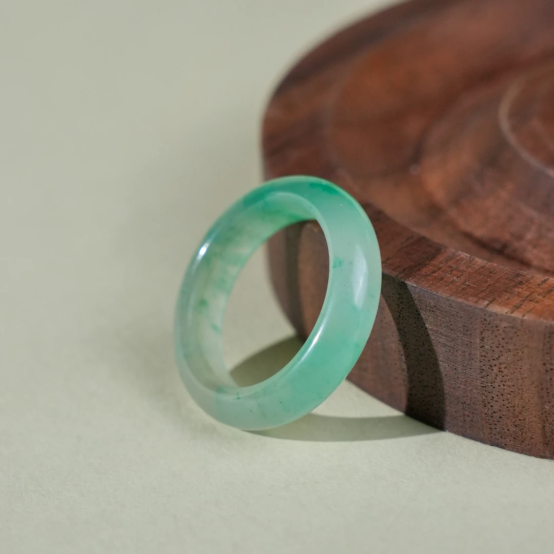 天然非洲翠独龙玉戒圈-YY77-BK|BYZ1