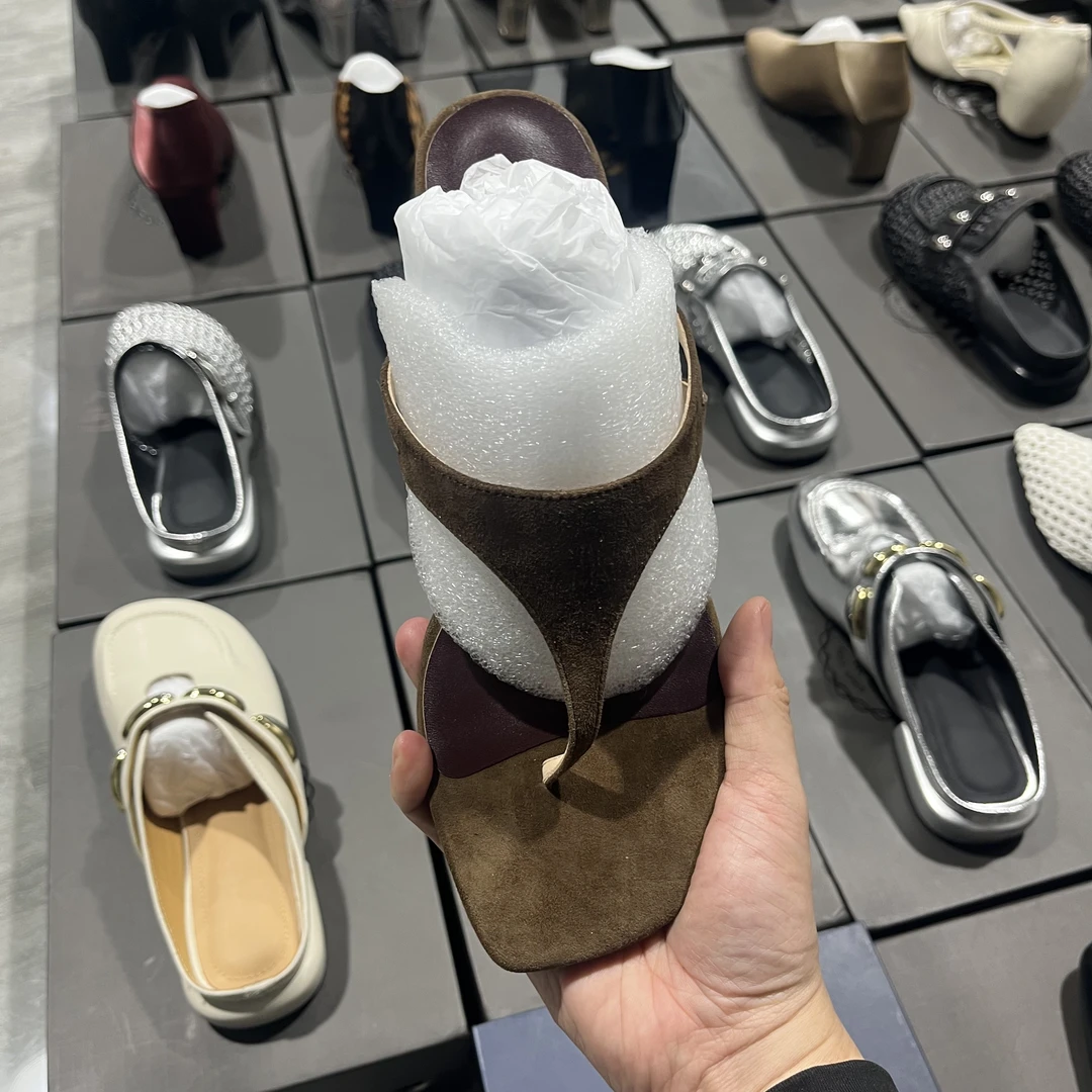 复古港风法式休闲风千金风一字拖H2490-Z