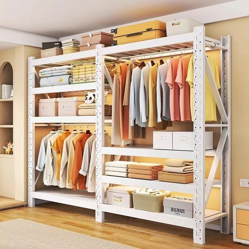 家用多功能衣帽架收纳柜简约衣柜收纳架便携款送晾衣杆