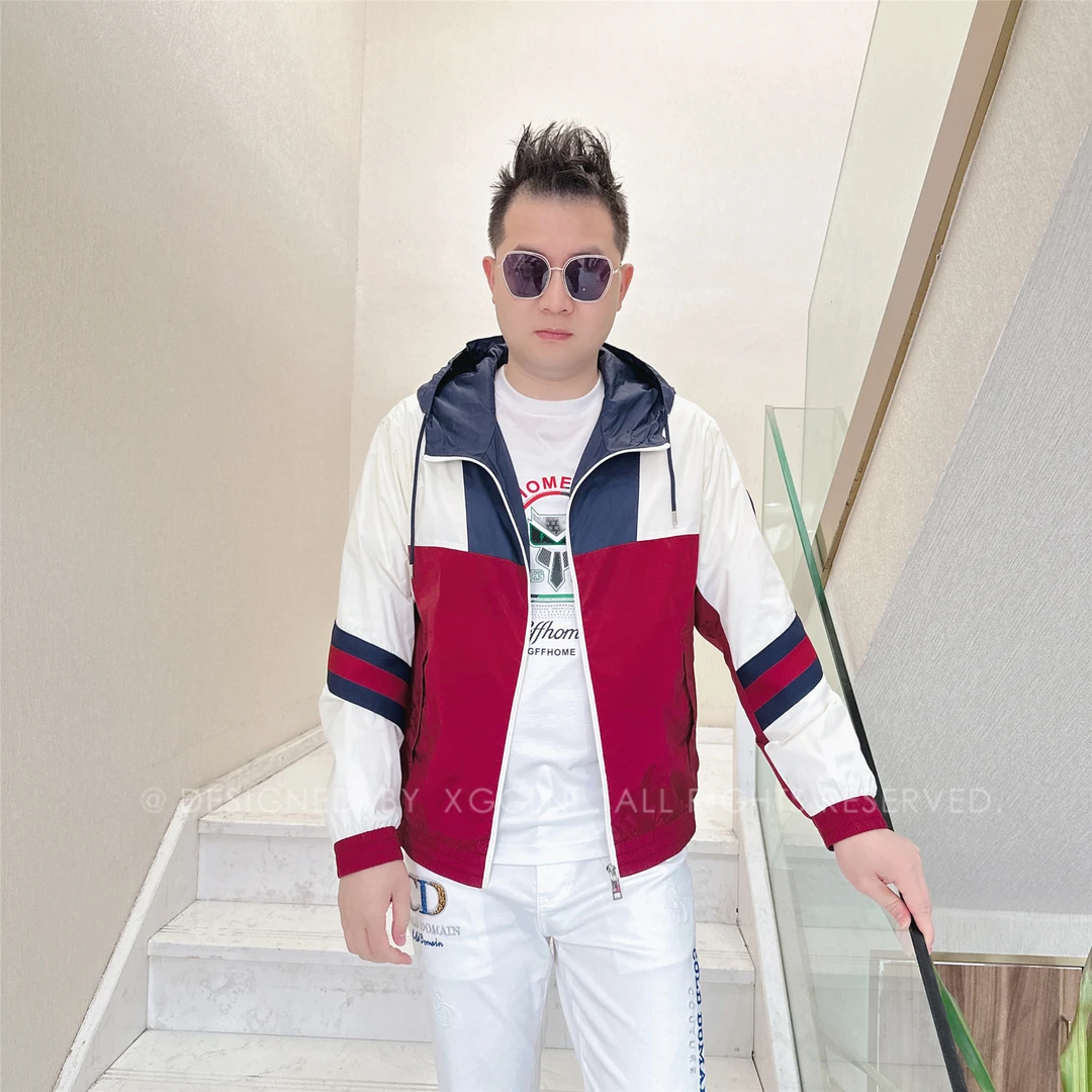 春夏款SYSR大面积异色拼接轻奢高端男士时尚休闲外套男装夹克外衣