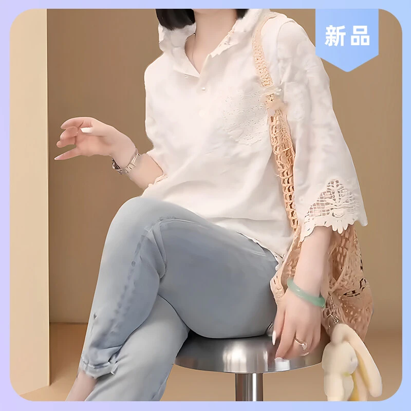 大码蕾丝花边春秋别致连帽女士新款设计感显瘦宽松t恤独特上衣