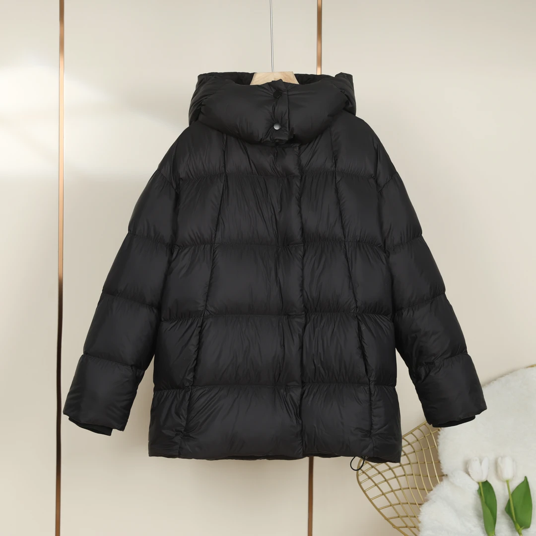 90%白鹅绒泡芙韩版蓬松龟背感羽绒服中长款女加厚时尚面包服外套