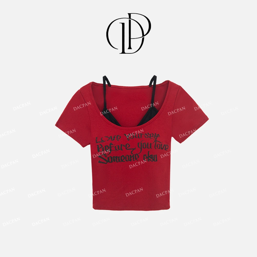 DACPAN-“字母印记”辣妹假两件上衣 2025/盼·PP 1008