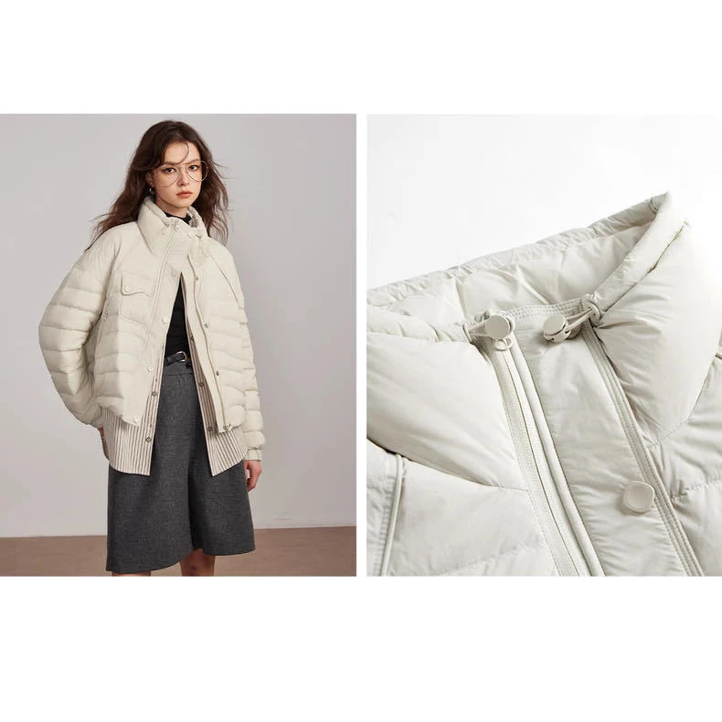 波司登极地联名2025韩系立领轻薄羽绒服女冬季新款白鸭绒小羽绒服