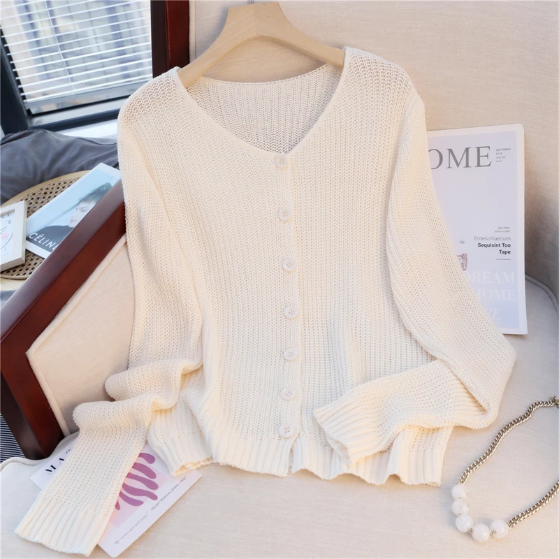 长袖针织衫多巴胺米白披肩开衫女装空调衫韩版百搭时尚显瘦不起球