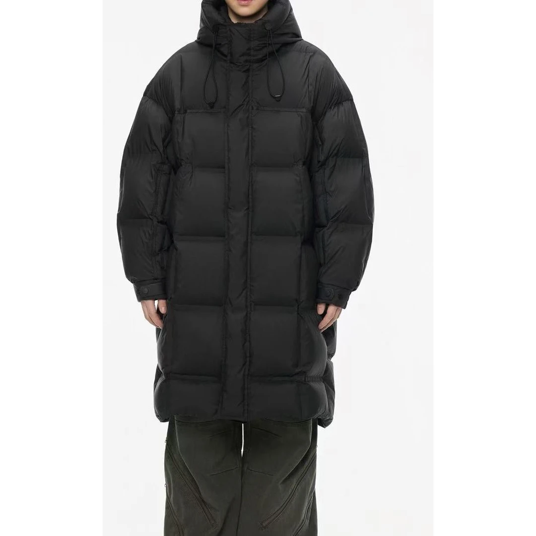 CityDay【灰叔】 云感泡芙压胶连帽中长款羽绒服 8293