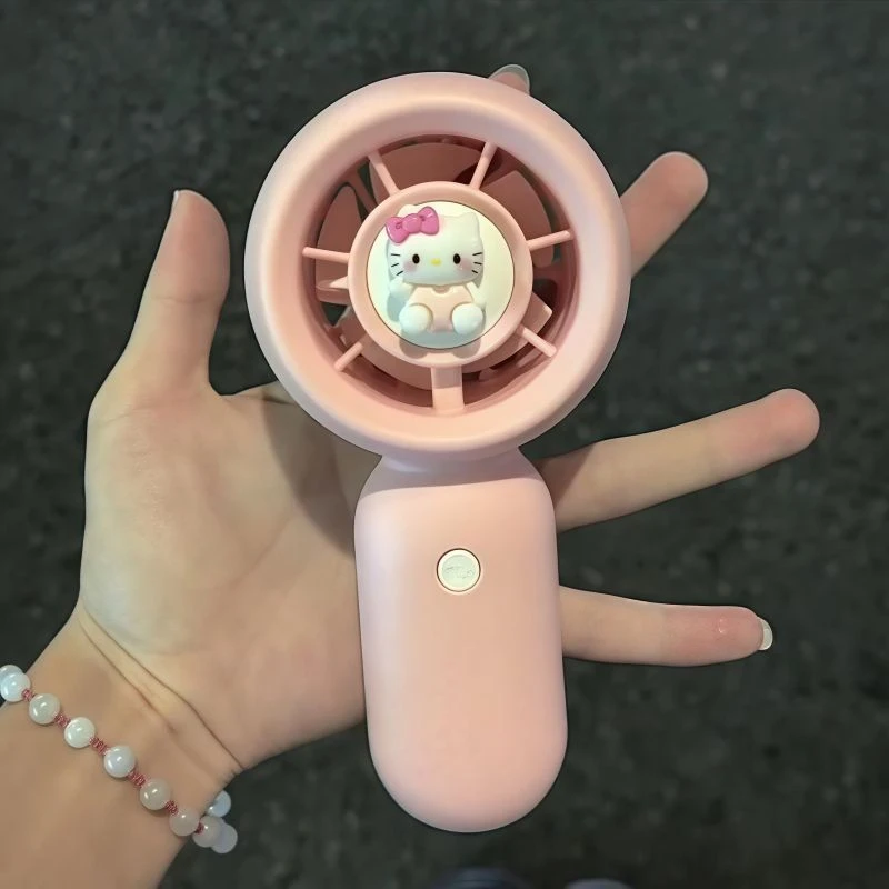 新款kitty猫随身携带迷你马卡龙色学生宿舍电扇手持usb充电小风扇