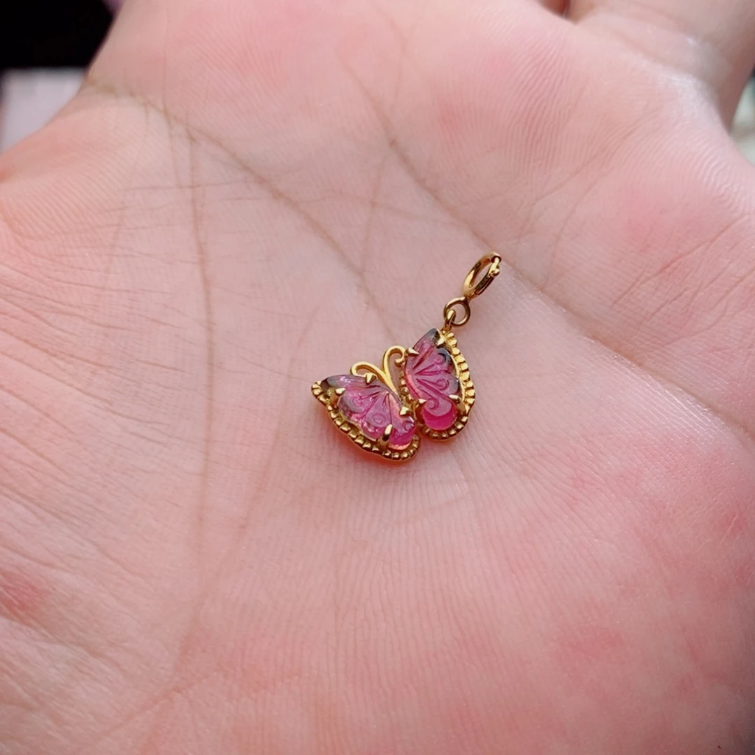 吊坠(不含链)18K金镶嵌碧玺碧玺