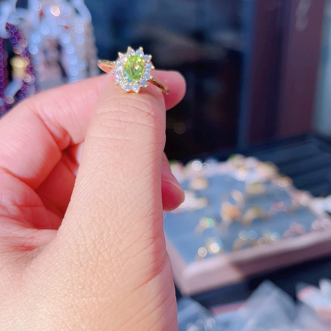 海蓝宝石戒指银S925镶嵌