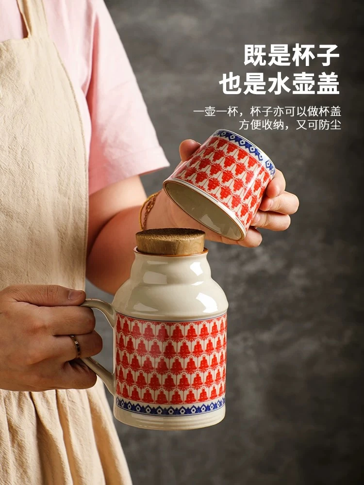 国风小暖壶办公室带盖马克杯水杯家用陶瓷闷茶杯大容量泡茶壶茶杯