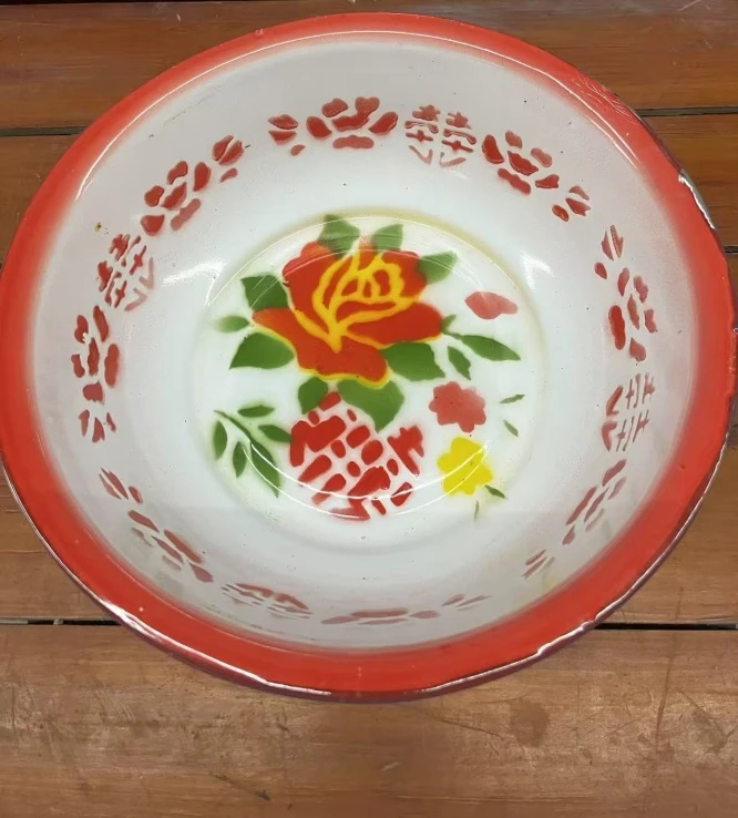 70、80年代老式传统加厚搪瓷洗脸、洗脚盆