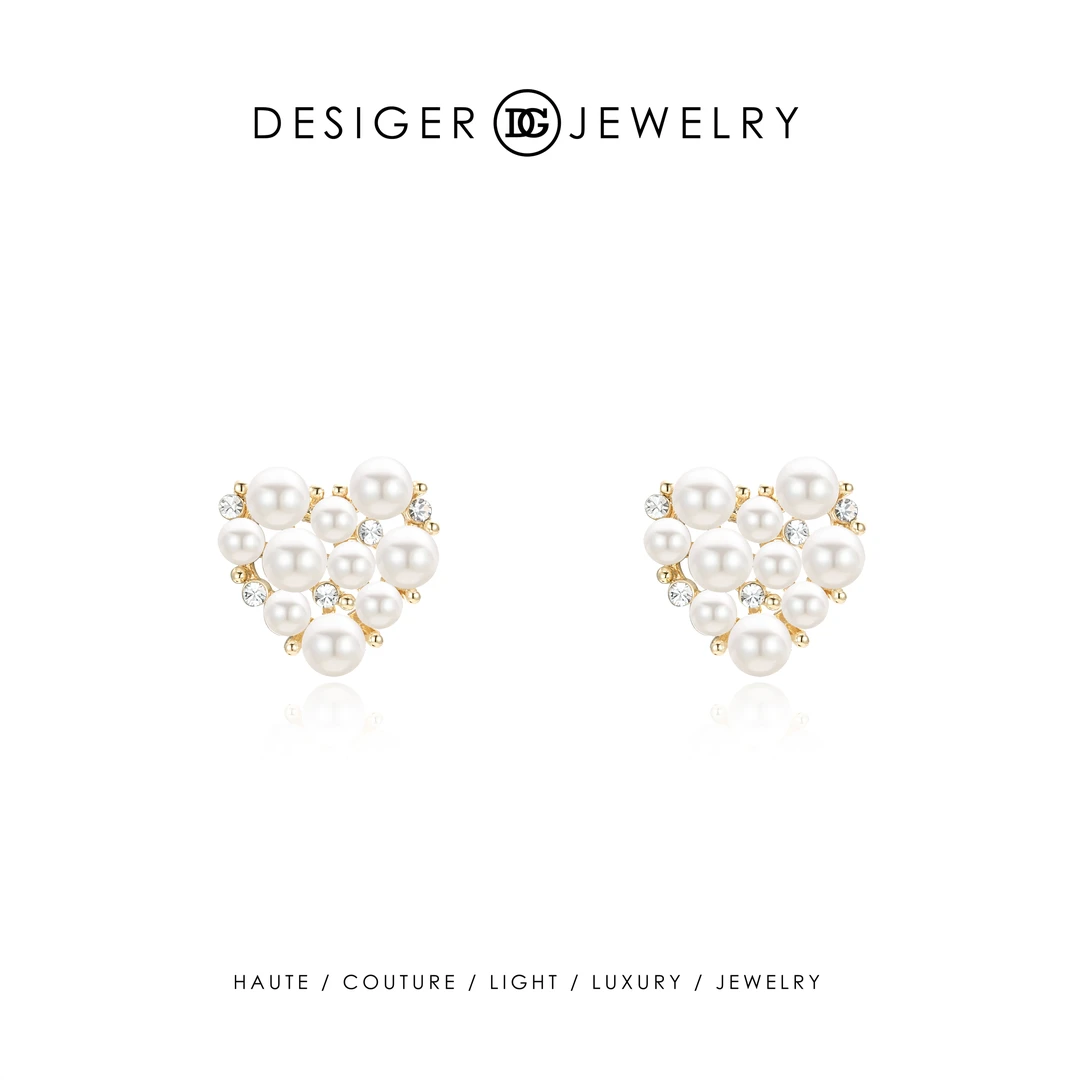【心语之恋】Desiger轻奢高级感秋冬珠珠爱心耳钉F0105