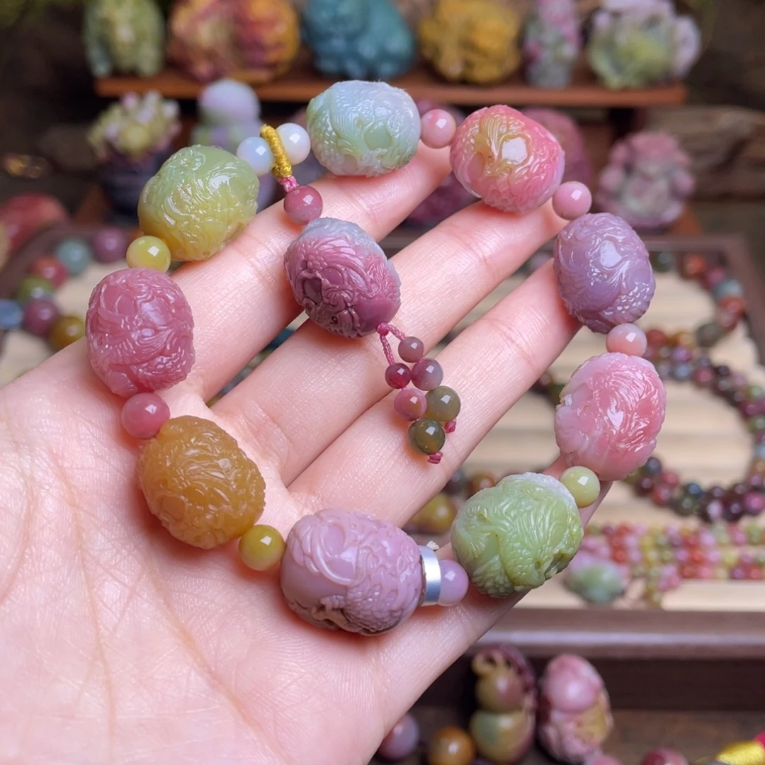 玛瑙/玉髓未镶嵌手串盐源玛瑙龙凤蛋蛋手串