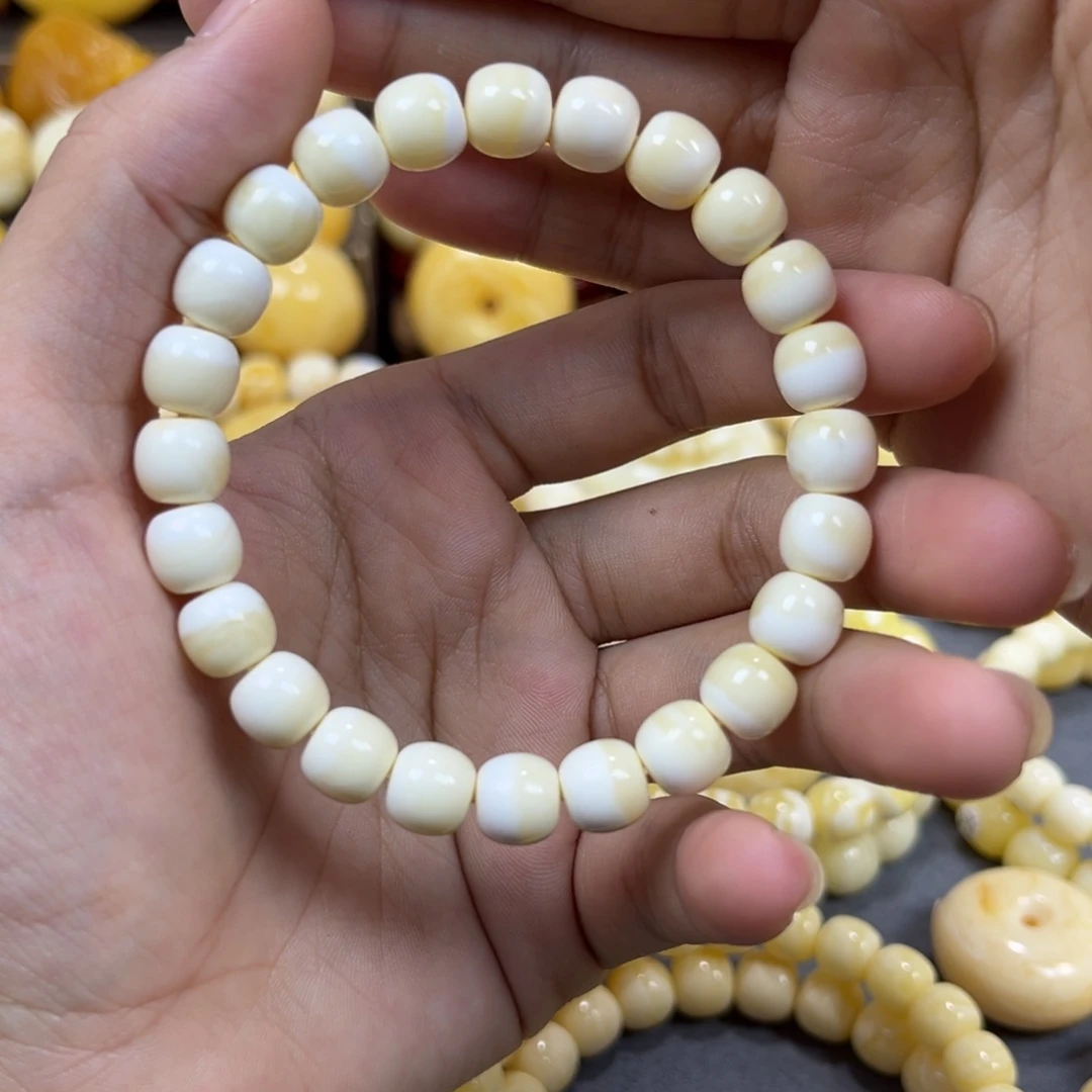 琥珀未镶嵌手串同料老邢手串8.5mm