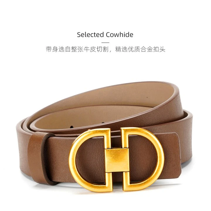 简约针扣休闲腰带皮带ins裤腰带牛仔学生棕色女士网红