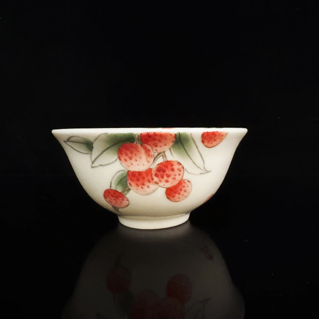 【高老师手绘大吉大利】主人杯陶瓷茶杯荔枝图案主人杯