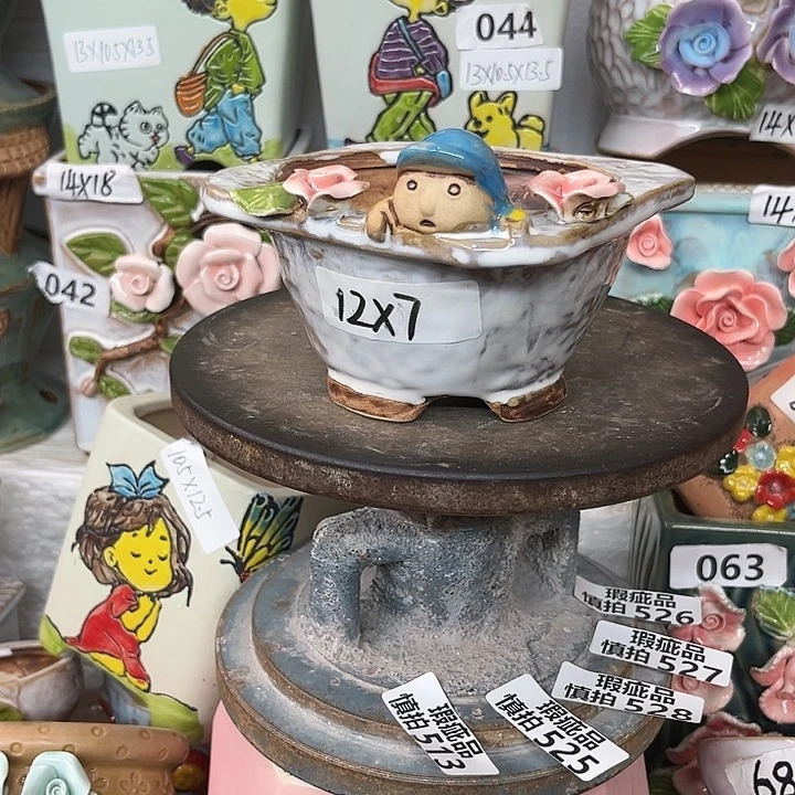 紫砂花盆粗陶材质多肉花盆