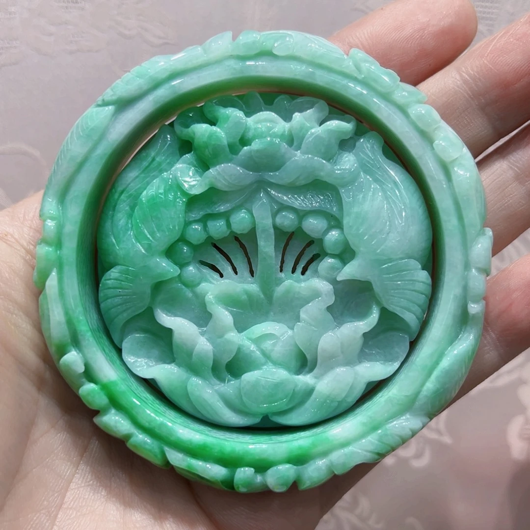 翡翠合金吊坠(赠链)国风