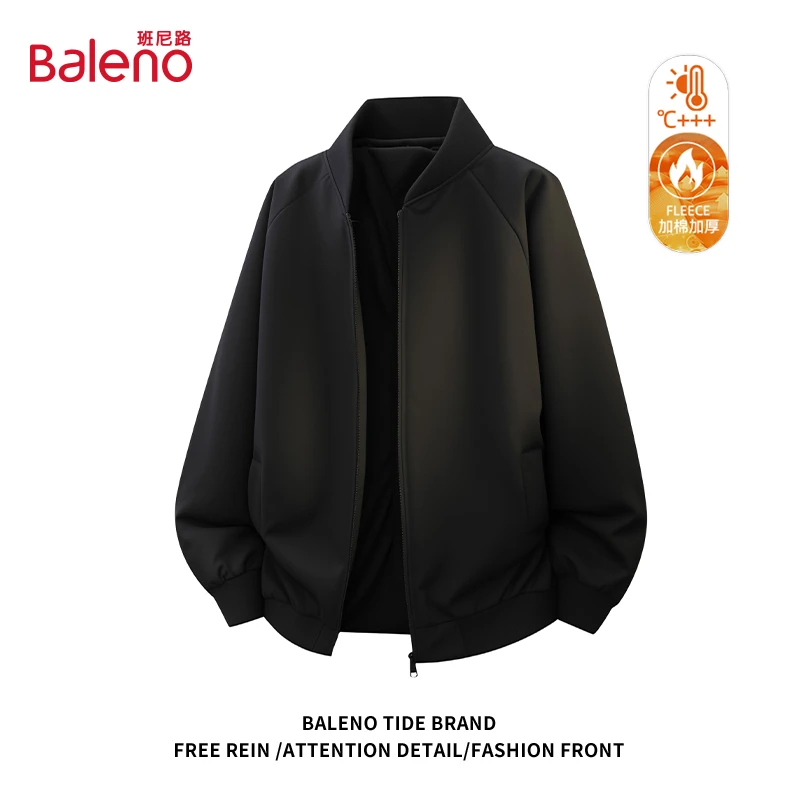 班尼路棒球领棉服男秋冬新款美式宽松加厚男女款保暖棉衣夹克外套