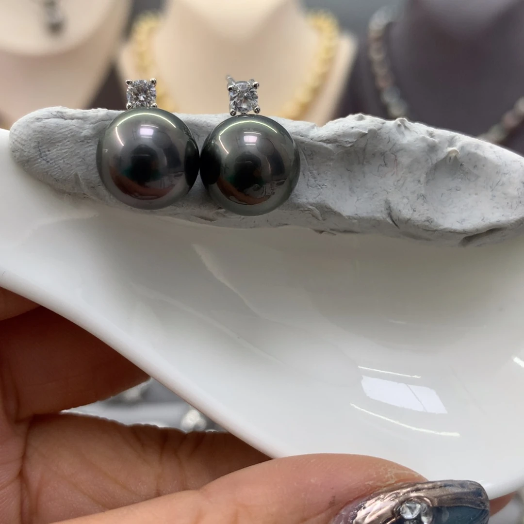海水珍珠耳饰银S925镶嵌C****e