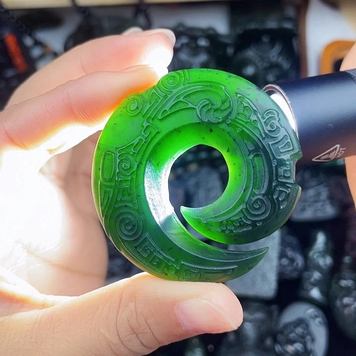 蛇纹石玉未镶嵌手链泰山玉牛转乾坤