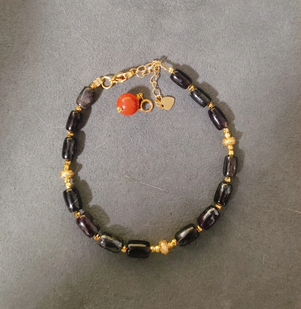 天然辰砂含辰砂舒俱来 老油紫桶珠 手链多样性发一SJL095