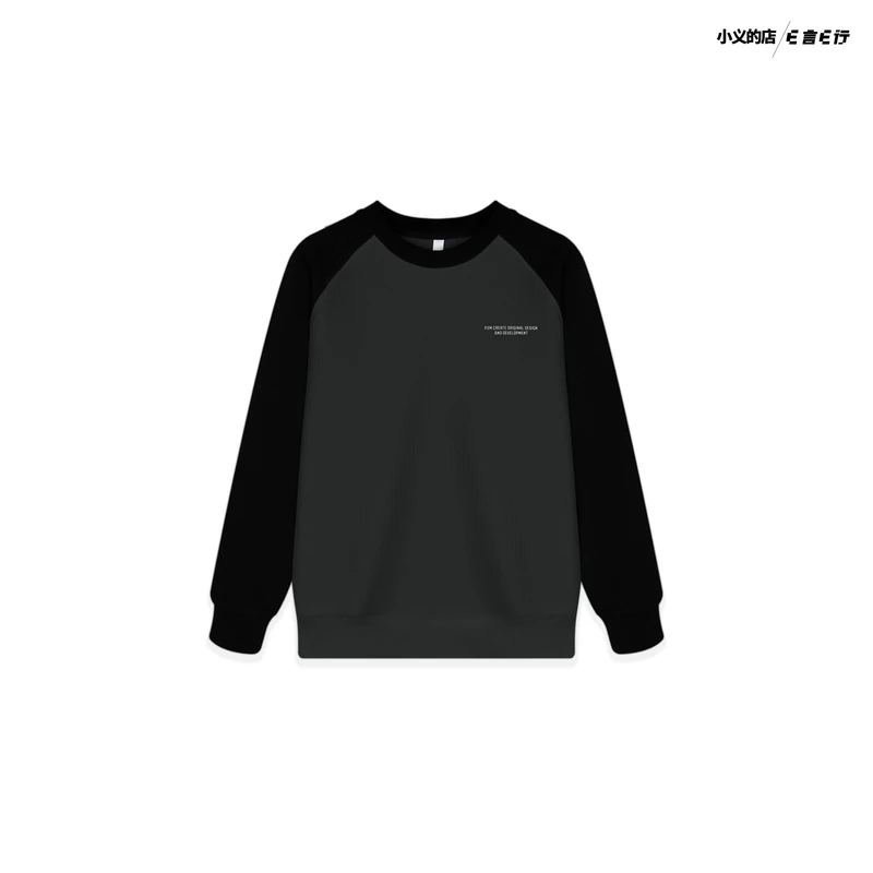 9592【●罗生门●加绒坑条格纹小标设计】冬季男士帅气休闲圆领卫衣