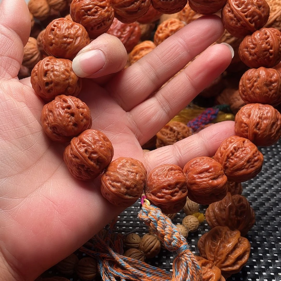 协***长手串文玩核桃粗筋磨盘