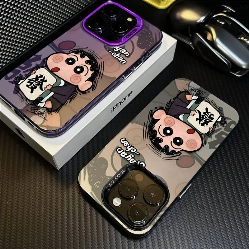 麻将小新适用苹果16Promax手机壳iPhone15个性14网红保护套13防摔