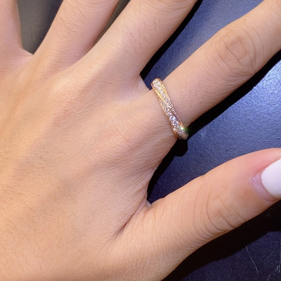 戒指/指环18K金镶嵌钻石k玫钻戒