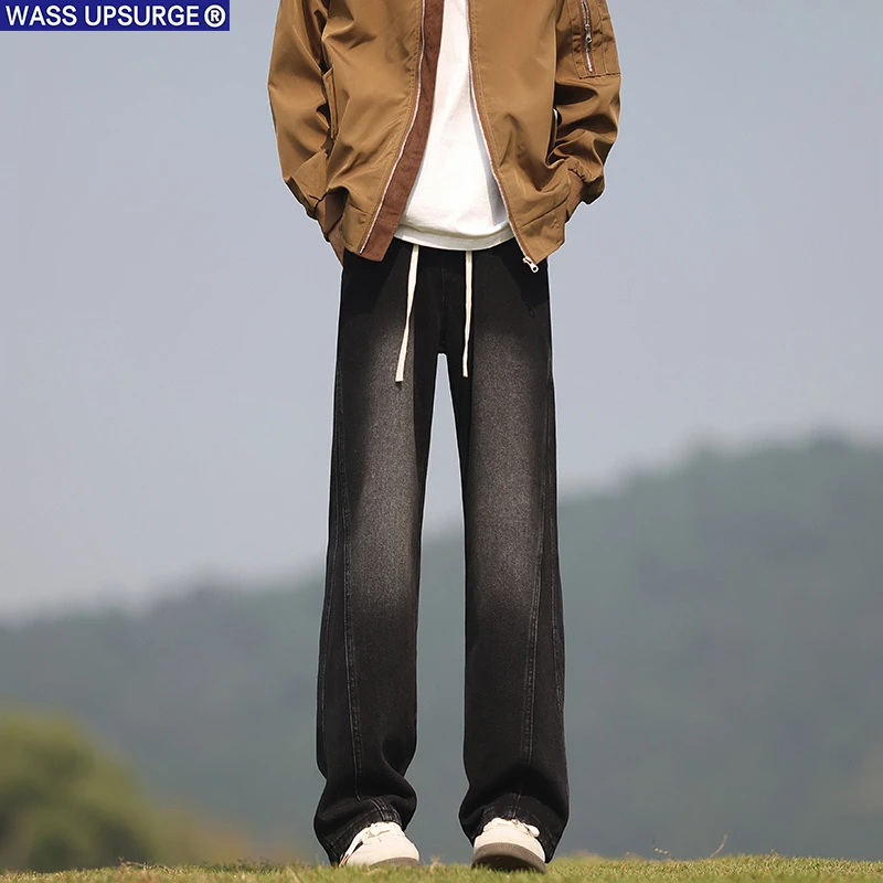 WASS UPSURGE春季新款牛仔裤男宽松直筒休闲百搭大码美式复古高街