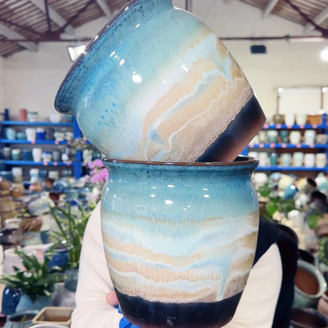 紫砂花盆高20口20