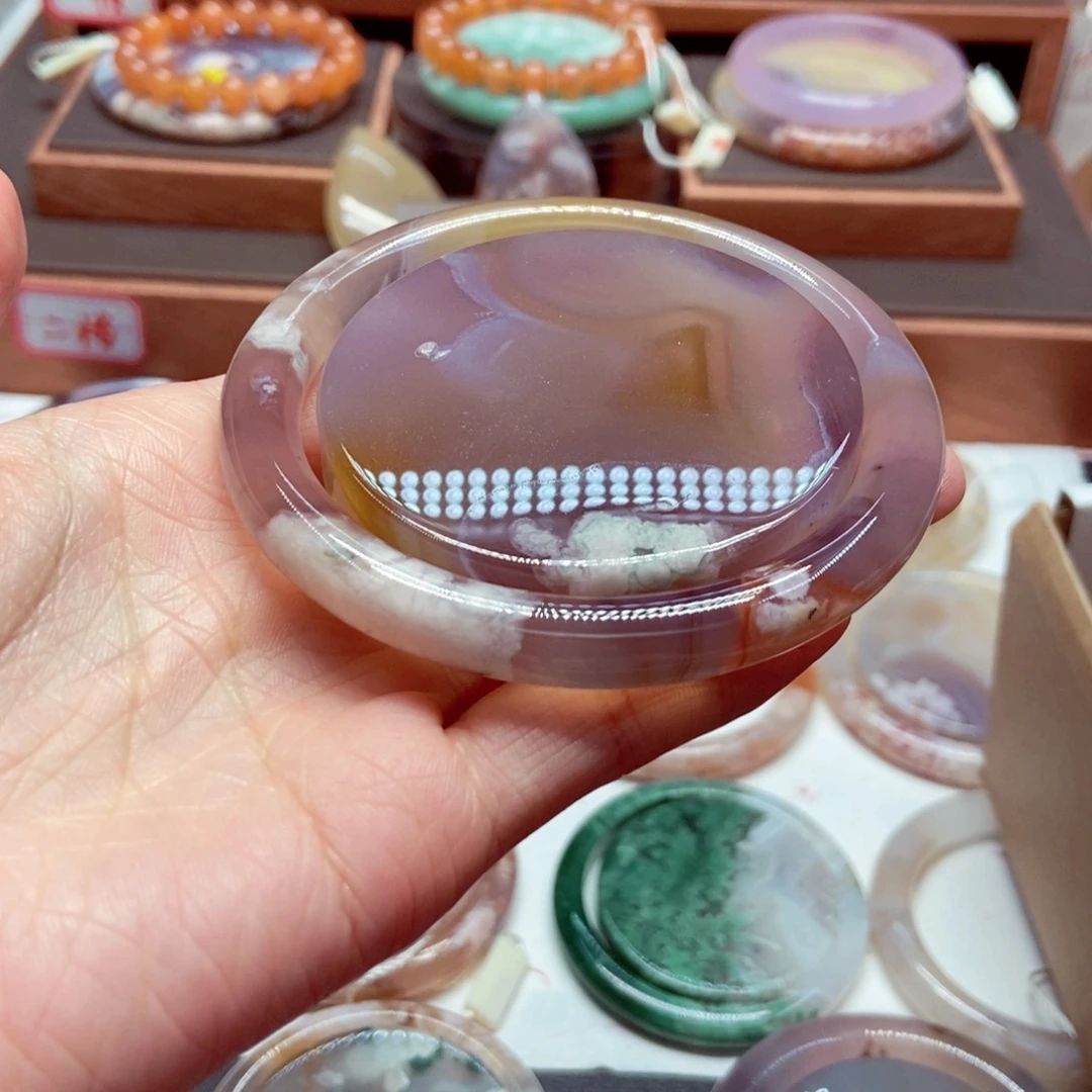 青***渐玛瑙/玉髓未镶嵌手镯