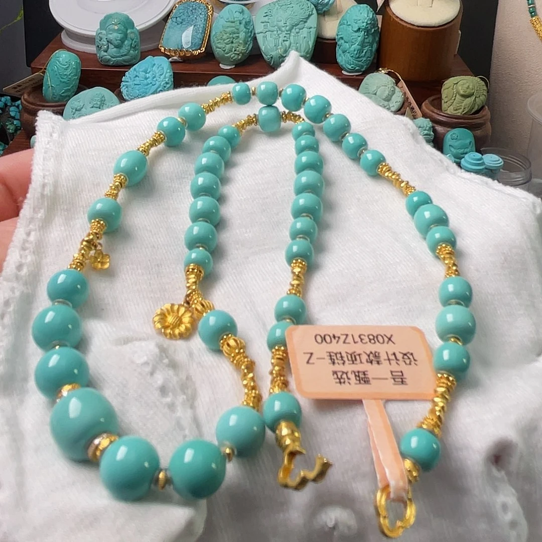 绿松石珠宝奇石18K金镶嵌