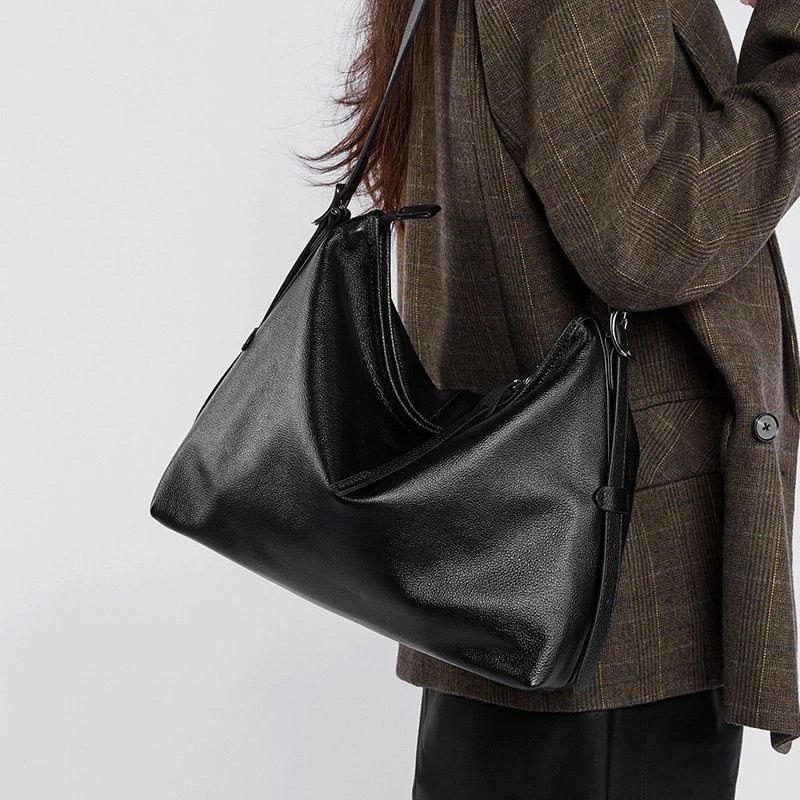 新款女士真皮包包高级感小众单肩包腋下包复古时尚百搭斜挎包流行