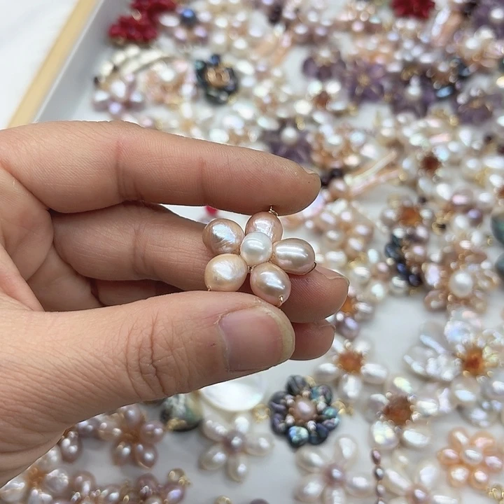 淡水珍珠发饰银S925镶嵌