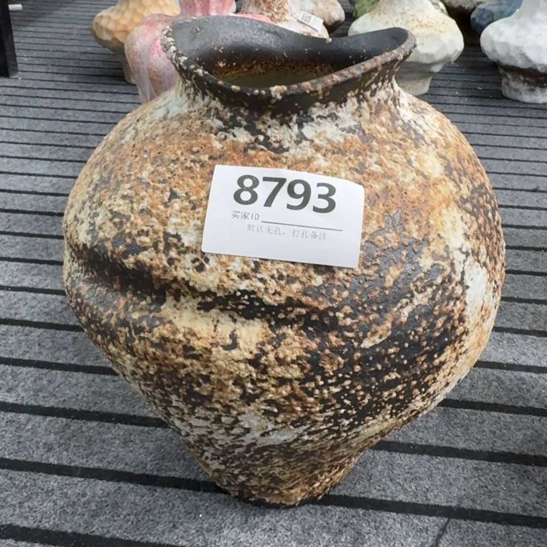 薇***～陶摆件景德镇高温花瓶编码8793高37口12默认无孔