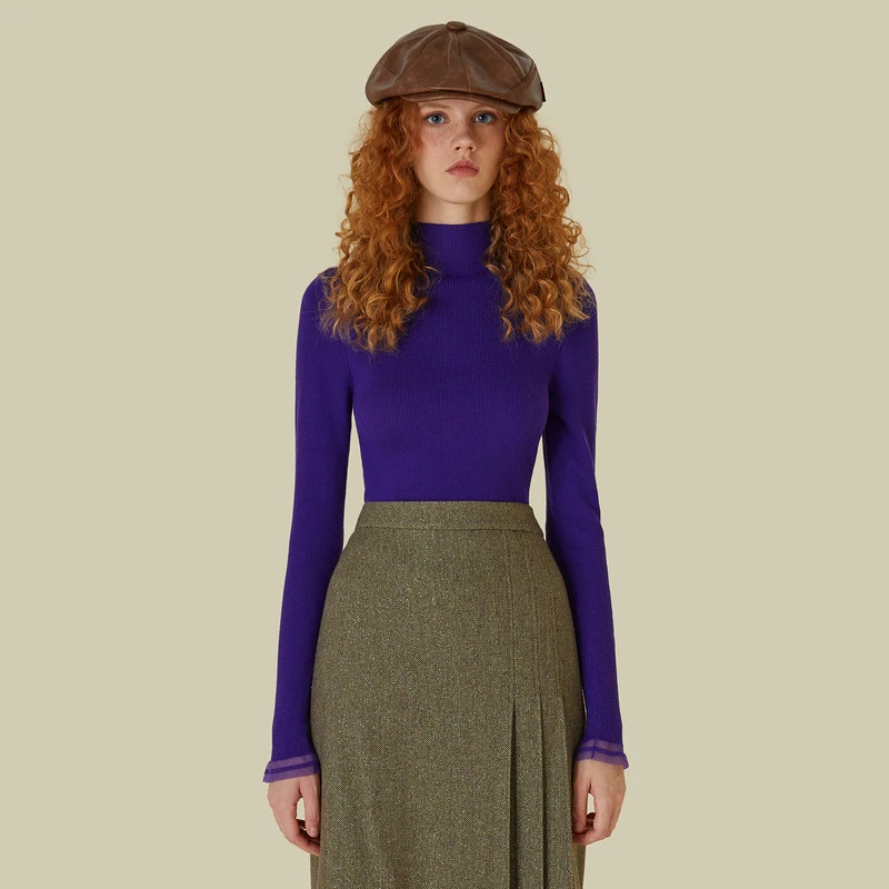 D/63/D/63长袖毛衫毛衣时尚百搭修身半高领纯色套头毛衫5E4M38002