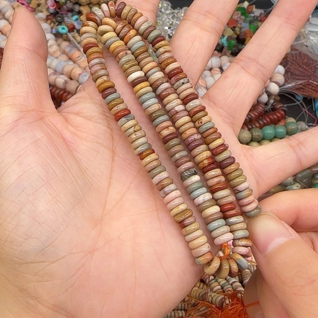 玛瑙/玉髓合金珠宝半成品阿拉善6mm算盘一条