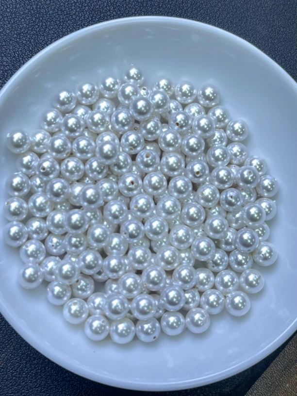 天然珠宝玉石 白贝珠散珠Q458  12MM 10颗（赠弹力绳）