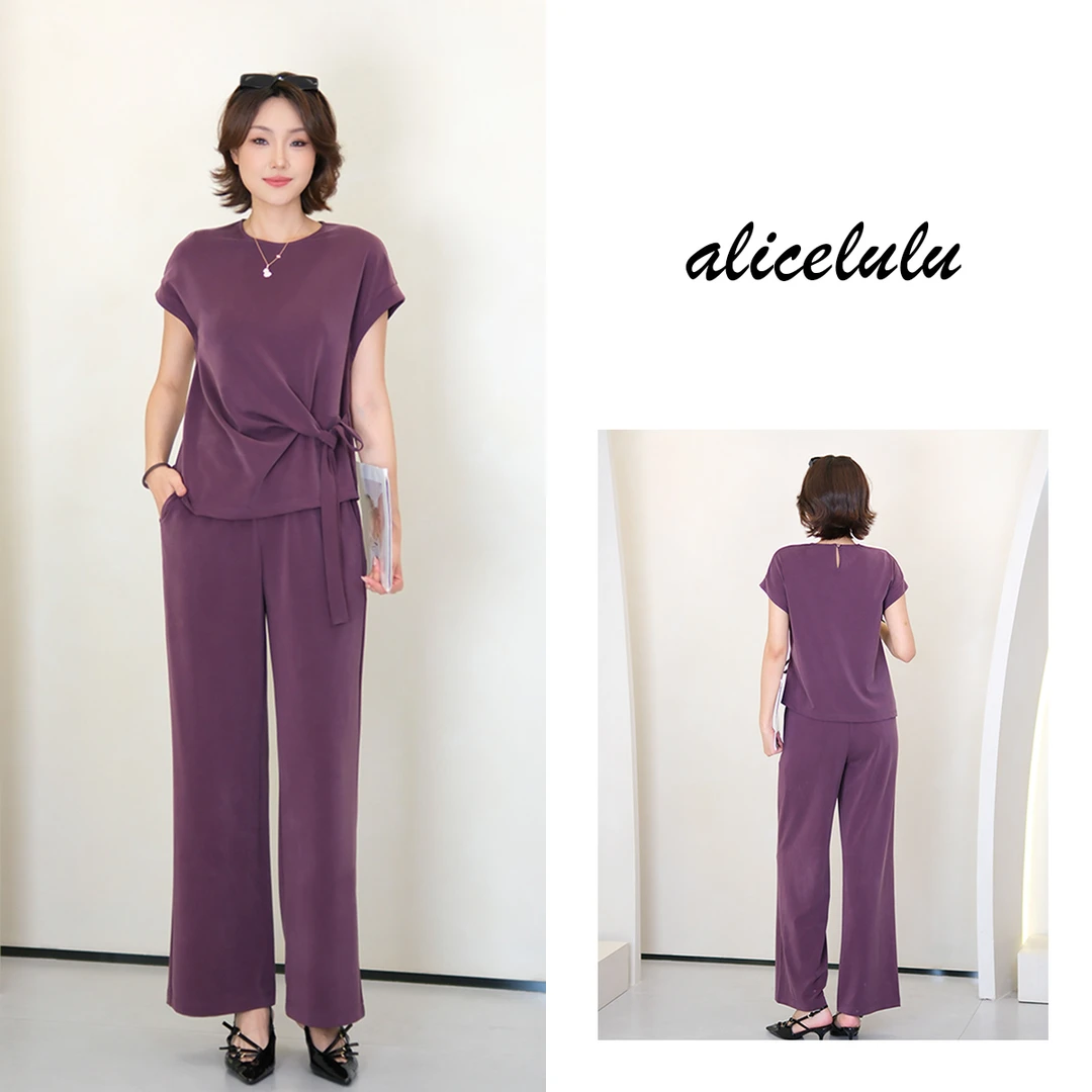 [alicelulu]时尚舒适垂感套装侧系带收腰端庄大方S2143250L
