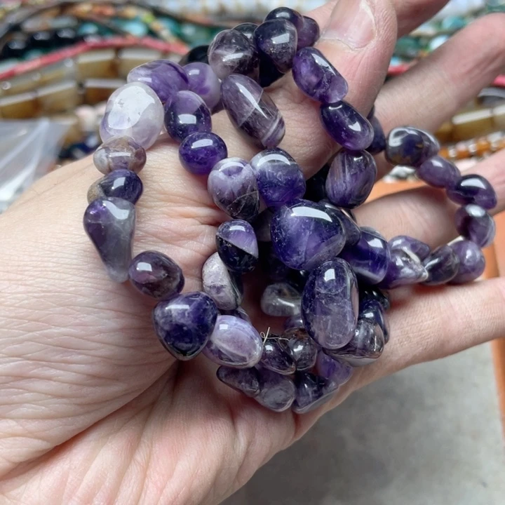 玛瑙/玉髓合金珠宝半成品4条紫水晶手串