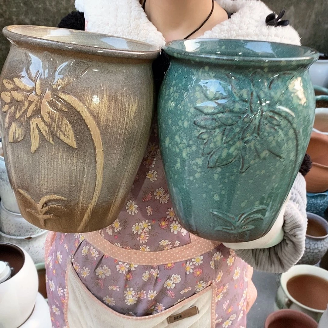 紫砂花盆正品口20高25