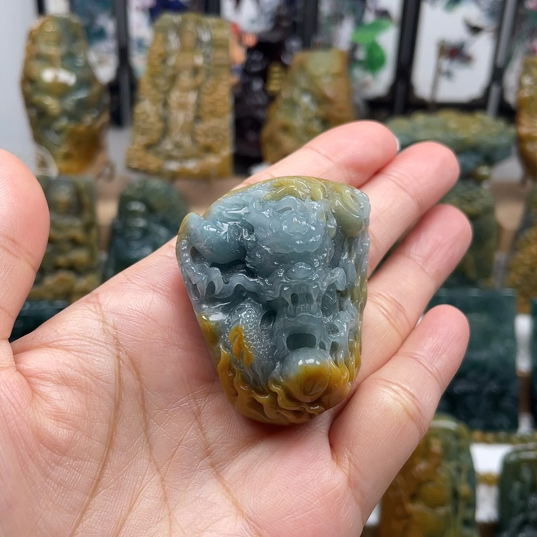 翡翠未镶嵌颈饰天然翡翠a货龙